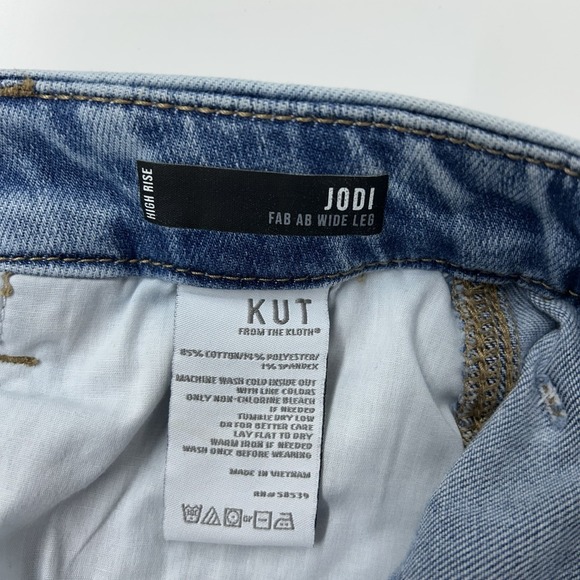 Kut From The Kloth Jodi Wide Leg Cargo Jeans Women's Size 10 Fab Ab High Rise - Picture 4 of 9